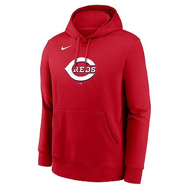 Men's Nike Red Cincinnati Reds Logo Club Fleece Pullover Hoodie
