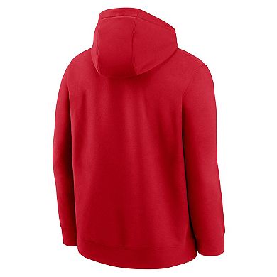Men's Nike Red Cincinnati Reds Logo Club Fleece Pullover Hoodie