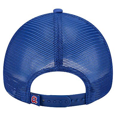 Men's New Era White/Royal Atlanta Braves Trucker A-Frame 9FORTY Adjustable Hat