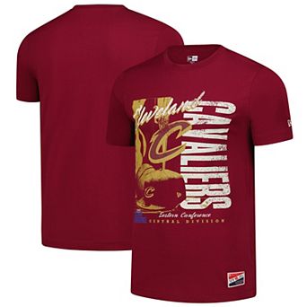 Men's New Era Wine Cleveland Cavaliers Distressed Throwback Vintage Color Pack T-Shirt
