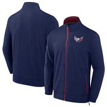 Men's Fanatics Navy Washington Capitals Authentic Pro Rink Coaches Full-Zip Jacket