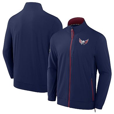Men's Fanatics Navy Washington Capitals Authentic Pro Rink Coaches Full-Zip Jacket