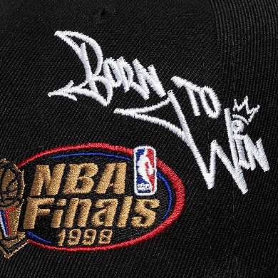 Men's Mitchell & Ness Black San Antonio Spurs 1998 NBA Finals Born To Win Pro Crown Adjustable Hat