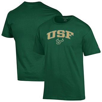 Men's Champion Green South Florida Bulls Arch Over Logo T-Shirt