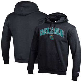 Men's Champion Black Coastal Carolina Chanticleers Arch Over Logo Pullover Hoodie