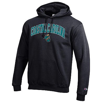 Men's Champion Black Coastal Carolina Chanticleers Arch Over Logo Pullover Hoodie