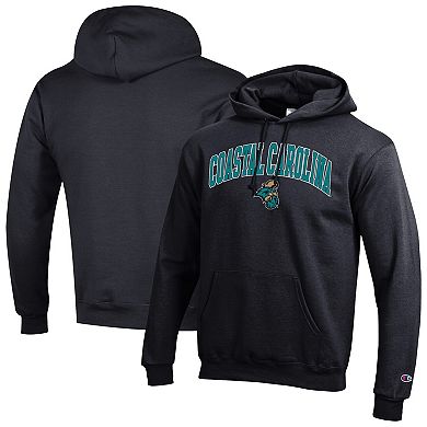 Men's Champion Black Coastal Carolina Chanticleers Arch Over Logo Pullover Hoodie