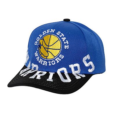 Men's Mitchell & Ness Royal/Black Golden State Warriors Underarch Two-Tone Pro Crown Snapback Hat