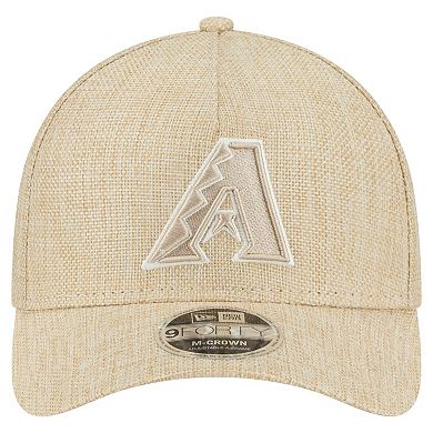 Men's New Era Beige Arizona Diamondbacks Cotton Weave M-Crown A-Frame 9FORTY Adjustable Hat