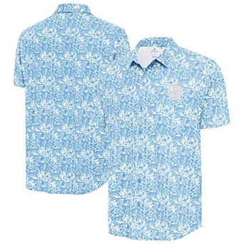 Men's Antigua Powder Blue Milwaukee Brewers Resort Button-Up Shirt
