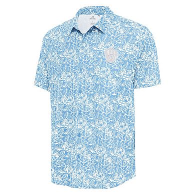 Men's Antigua Powder Blue Milwaukee Brewers Resort Button-Up Shirt