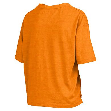 Women's Pressbox Tennessee Orange Tennessee Volunteers Nelson Arch Over Logo Waist Length Oversized Slub T-Shirt