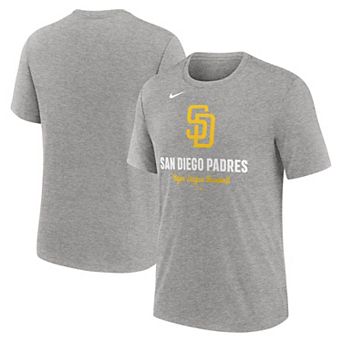 Men's Nike Heather Gray San Diego Padres Logo Tri-Blend T-Shirt