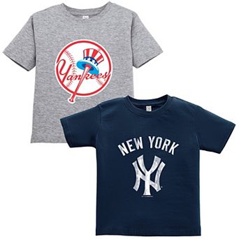 Toddler Soft as a Grape Navy/Gray New York Yankees Cooperstown Collection Two-Pack T-Shirt Set