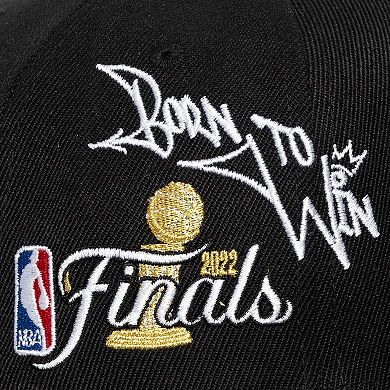 Men's Mitchell & Ness Black Golden State Warriors 2022 NBA Finals Born To Win Pro Crown Adjustable Hat