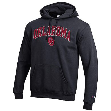 Men's Champion Black Oklahoma Sooners Arch Over Logo Pullover Hoodie