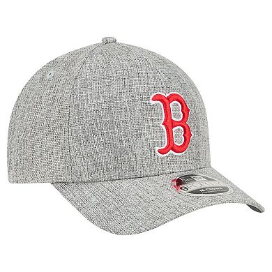 Men's New Era Gray Boston Red Sox Cotton Weave M-Crown A-Frame 9FORTY Adjustable Hat