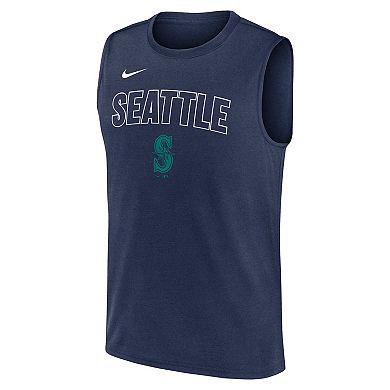 Men's Nike Navy Seattle Mariners Knockout Performance Muscle Tank Top