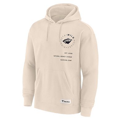 Men's Fanatics Cream Minnesota Wild Future Ground Info Pullover Hoodie