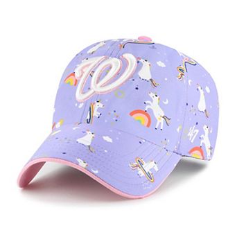 Girls Youth '47 Lavender Washington Nationals Unicorn Clean Up Adjustable Hat