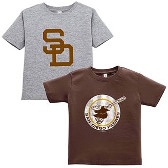 Toddler Soft as a Grape Brown/Gray San Diego Padres Cooperstown Collection Two-Pack T-Shirt Set