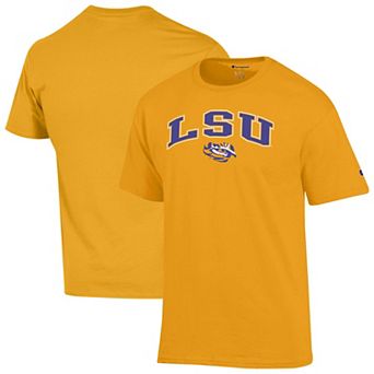 Men's Champion Gold LSU Tigers Arch Over Logo T-Shirt