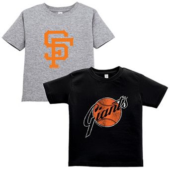 Toddler Soft as a Grape Black/Gray San Francisco Giants Cooperstown Collection Two-Pack T-Shirt Set