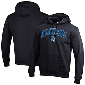 Men's Champion Black Duke Blue Devils Arched Logo Fleece Pullover Hoodie