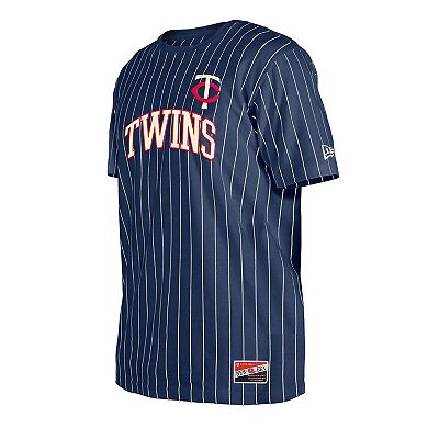 Men's New Era Navy Minnesota Twins Throwback Pinstripe T-Shirt