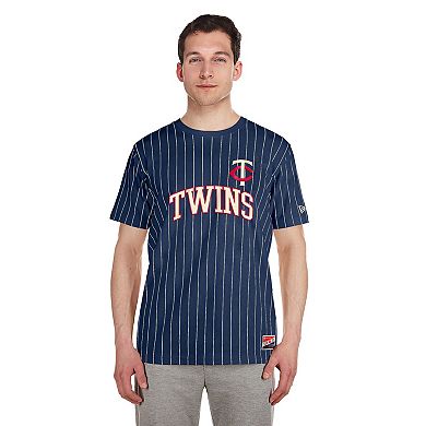 Men's New Era Navy Minnesota Twins Throwback Pinstripe T-Shirt