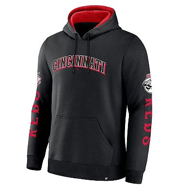 Men's Fanatics Black Cincinnati Reds Big City Legacy Fleece Pullover Hoodie