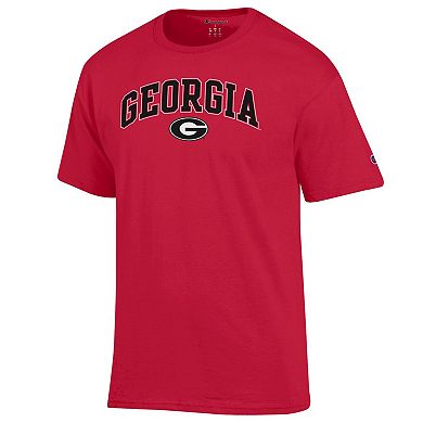 Men's Champion Red Georgia Bulldogs Arch Over Logo T-Shirt