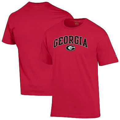 Men's Champion Red Georgia Bulldogs Arch Over Logo T-Shirt