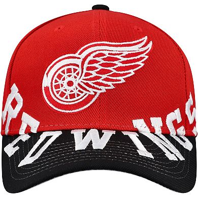 Men's Mitchell & Ness Red/Black Detroit Red Wings Underarch Two-Tone Pro Crown Snapback Hat