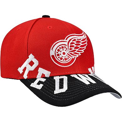 Men's Mitchell & Ness Red/Black Detroit Red Wings Underarch Two-Tone Pro Crown Snapback Hat