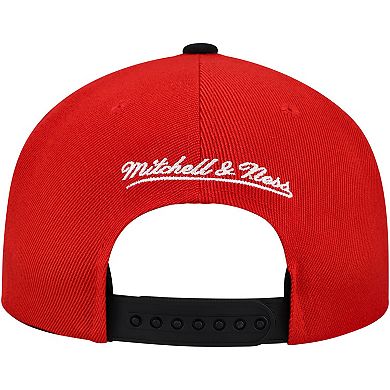 Men's Mitchell & Ness Red/Black Detroit Red Wings Underarch Two-Tone Pro Crown Snapback Hat