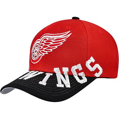 Men's Mitchell & Ness Red/Black Detroit Red Wings Underarch Two-Tone Pro Crown Snapback Hat
