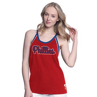 Women's G-III 4Her by Carl Banks Red Philadelphia Phillies Curveball Racerback Tank Top