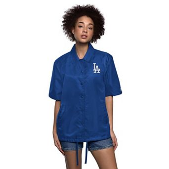 Women's Starter Royal Los Angeles Dodgers High Post Short Sleeve Full-Snap Coaches Jacket