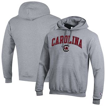 Men's Champion Heather Gray South Carolina Gamecocks Arch Over Logo Pullover Hoodie