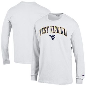 Men's Champion White West Virginia Mountaineers Arch Over Logo Long Sleeve T-Shirt
