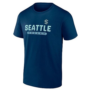 Men's Fanatics Deep Sea Blue Seattle Kraken Official Team Wordmark T-Shirt