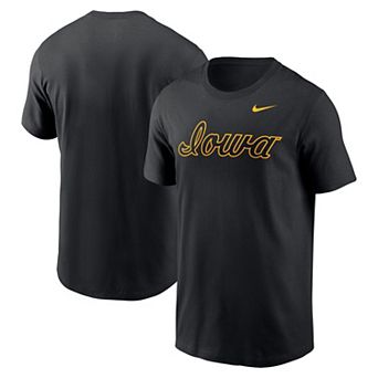 Men's Nike Black Iowa Hawkeyes Baseball Wordmark T-Shirt