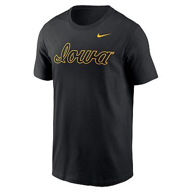 Men's Nike Black Iowa Hawkeyes Baseball Wordmark T-Shirt