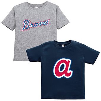 Toddler Soft as a Grape Navy/Gray Atlanta Braves Cooperstown Collection Two-Pack T-Shirt Set