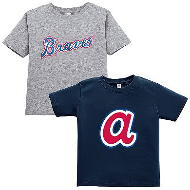 Toddler Soft as a Grape Navy/Gray Atlanta Braves Cooperstown Collection Two-Pack T-Shirt Set