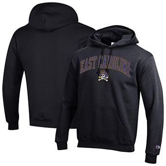 Men's Champion Black ECU Pirates Arch Over Logo Pullover Hoodie