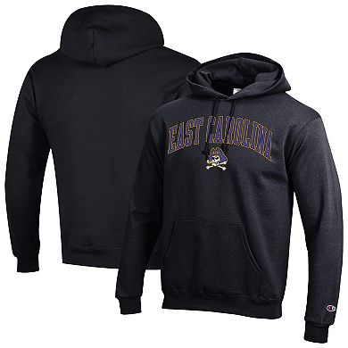 Men's Champion Black ECU Pirates Arch Over Logo Pullover Hoodie