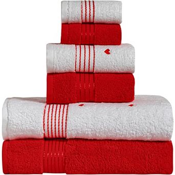 Elegant Comfort 6 pc Turkish Cotton Printed Embroidery Towel Set