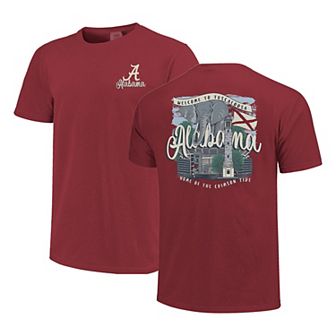 Women's Crimson Alabama Crimson Tide Comfort Colors Campus Scene Drawing Script T-Shirt